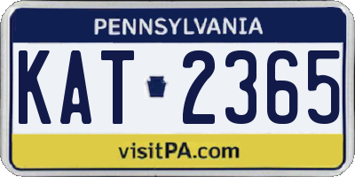 PA license plate KAT2365