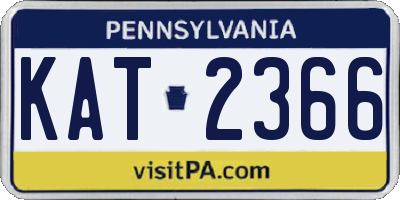 PA license plate KAT2366