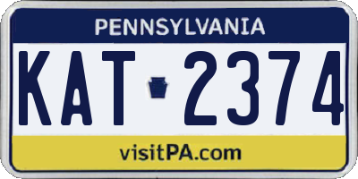 PA license plate KAT2374