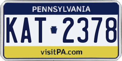 PA license plate KAT2378