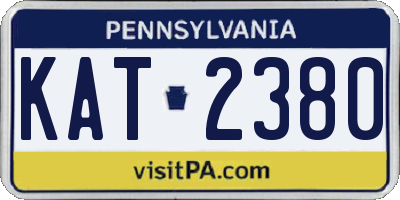 PA license plate KAT2380