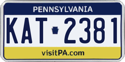 PA license plate KAT2381