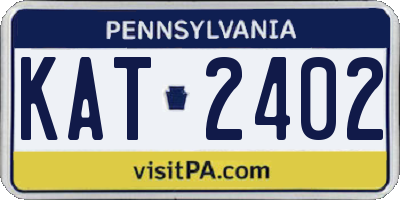 PA license plate KAT2402