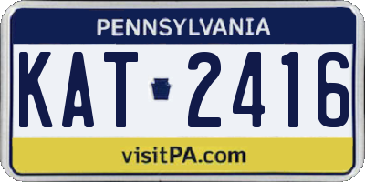 PA license plate KAT2416