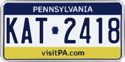 PA license plate KAT2418