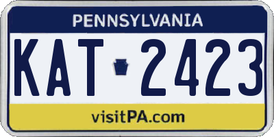 PA license plate KAT2423