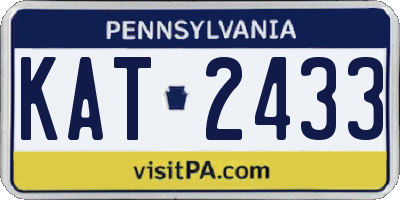 PA license plate KAT2433