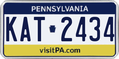 PA license plate KAT2434