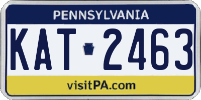 PA license plate KAT2463