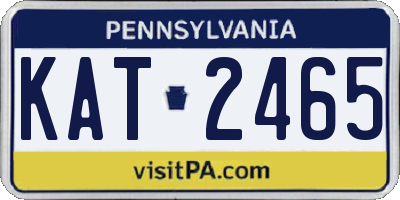 PA license plate KAT2465