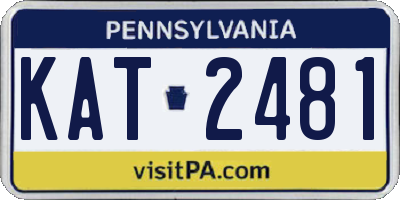 PA license plate KAT2481