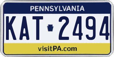 PA license plate KAT2494