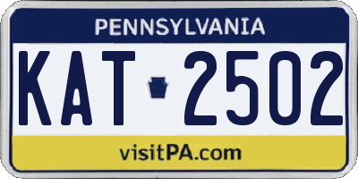 PA license plate KAT2502