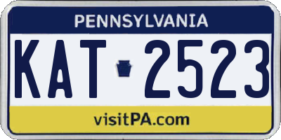 PA license plate KAT2523