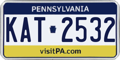 PA license plate KAT2532