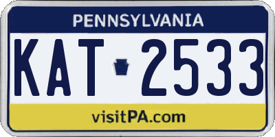 PA license plate KAT2533