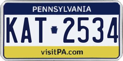 PA license plate KAT2534