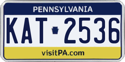 PA license plate KAT2536