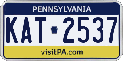 PA license plate KAT2537