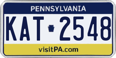 PA license plate KAT2548