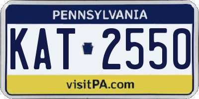 PA license plate KAT2550