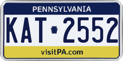 PA license plate KAT2552
