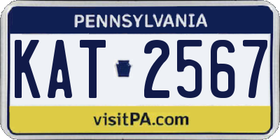 PA license plate KAT2567