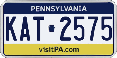 PA license plate KAT2575