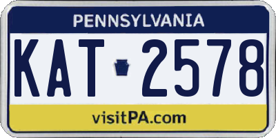 PA license plate KAT2578