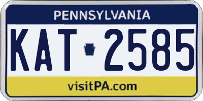 PA license plate KAT2585