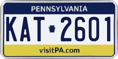 PA license plate KAT2601