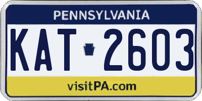 PA license plate KAT2603
