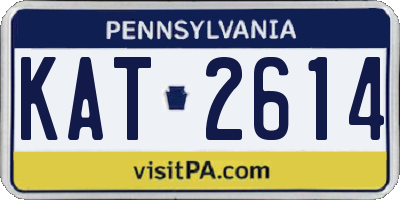 PA license plate KAT2614