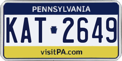 PA license plate KAT2649