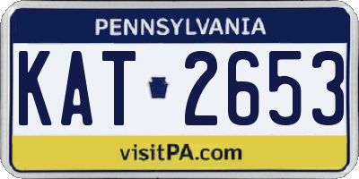 PA license plate KAT2653