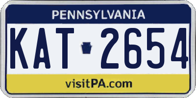 PA license plate KAT2654