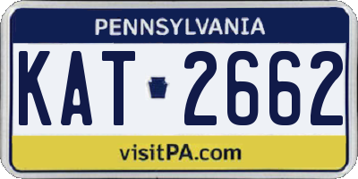 PA license plate KAT2662