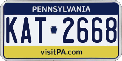 PA license plate KAT2668