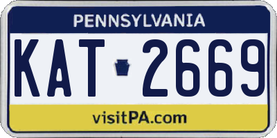 PA license plate KAT2669