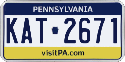 PA license plate KAT2671