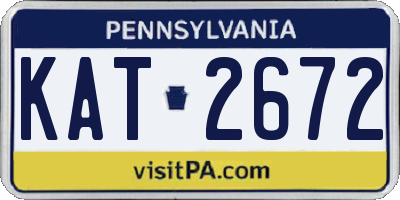 PA license plate KAT2672