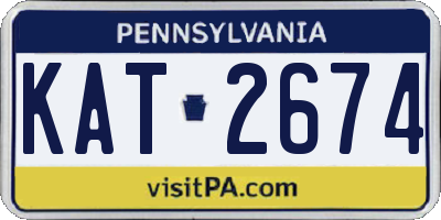 PA license plate KAT2674