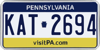 PA license plate KAT2694