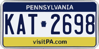 PA license plate KAT2698