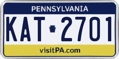 PA license plate KAT2701