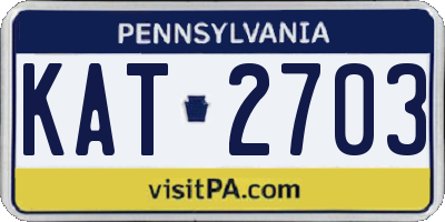 PA license plate KAT2703