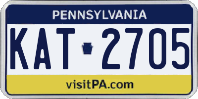 PA license plate KAT2705