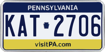PA license plate KAT2706
