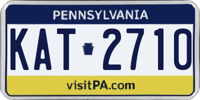 PA license plate KAT2710