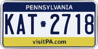 PA license plate KAT2718